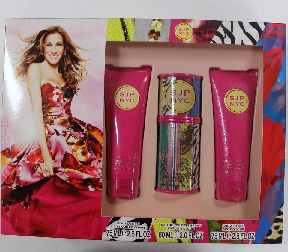 SJP Sarah Jessica Parker NYC 3 Peças Eau de Toilette Eau de Toilette Eau de Toilette Eau de Toilette Conjunto de Presente Feminino - Imagem 1 de 1