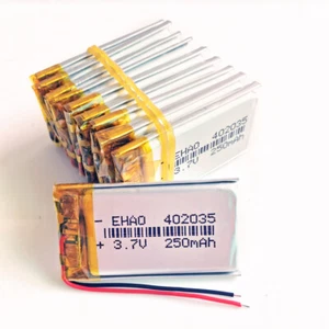 Lots 10pcs 3.7V 250mAh 402035 Lipo Li Polymer Rechargeable Battery For Watch - Picture 1 of 4