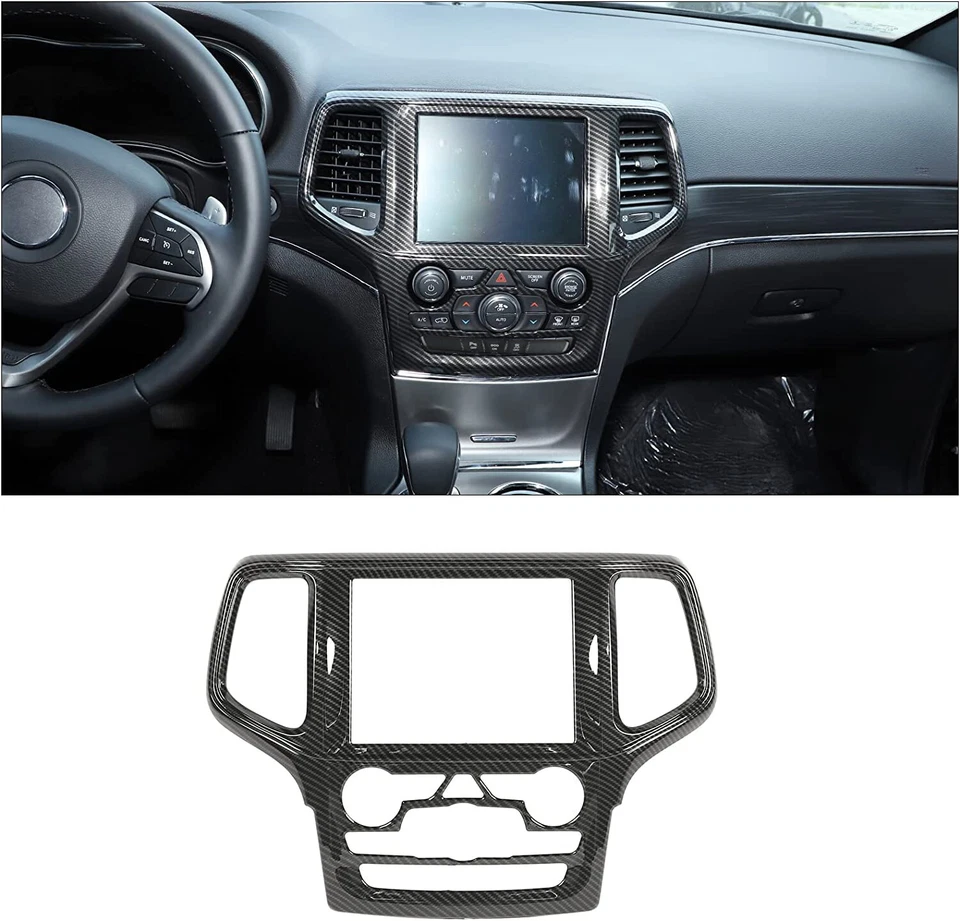 Carbon Fiber GPS Navigation Panel Cover Trim For Jeep Grand Cherokee 2014-2018 Foto 1 de 4