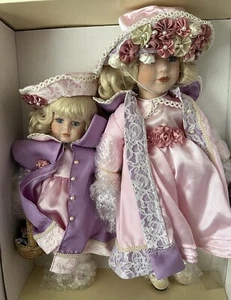 Vintage Madison Lee LE Set Of 2 Porcelain Dolls Sisters (12 &16 in), 1999 - Picture 1 of 24