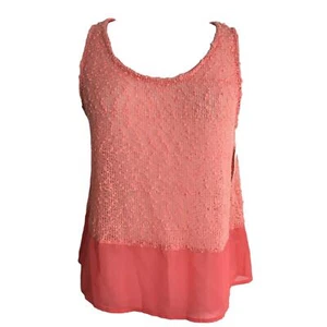 Hug Damen Tank Top Größe Medium Noppen Pfirsich Halbtransparent Shirt Glitzer - Bild 1 von 7