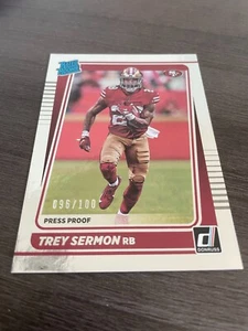 2021 Donruss Press Proof Trey Sermon SILVER SP Rookie RC #279 serial /100 - Picture 1 of 3