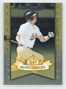 2001 Donruss #PL-26 Jason Giambi Production Line #/647 - Picture 1 of 2