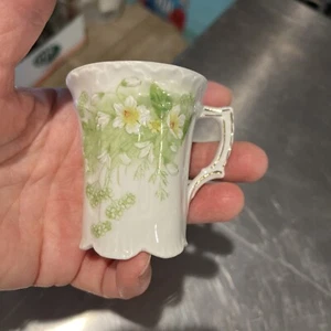 antique handpainted Bavarian chocolate cup/toothpick holder,white flowers - Picture 1 of 6