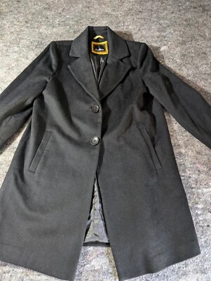 Sam Edelman куртка женщин 10? M? Черное пальто на пуговицах однобортное шерстяное - Изображение 1 из 4