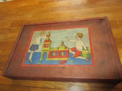 Vintage 1930s German Wooden Building Blocks Boxed Set - Complete - 120 Pieces - Image 1 of 4