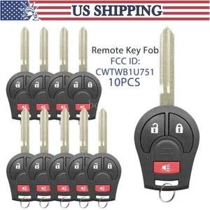10 para Nissan NV200 2013-2019 mando a distancia sin llave coche llavero CWTWB1U751 3 botones - Imagen 1 de 7