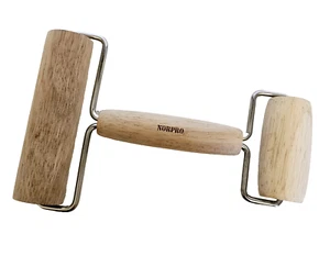 Norpro Wood Double Sided Rolling Pin Dough Pizza Cooking Baking 2.25" and 4" - Picture 1 of 3