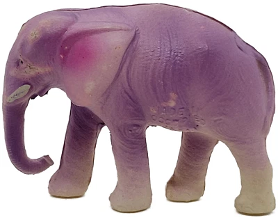 Figura de juguete de elefante púrpura celuloide de colección hecha en el Japón ocupado Foto 1 de 4