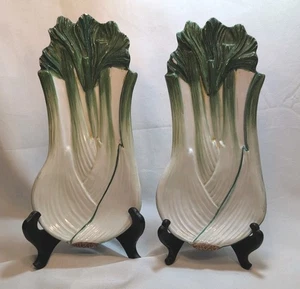 (2) Ceramica Stefani Ceramic Majolica Celery Trays Italy 11" X 5" - Picture 1 of 14