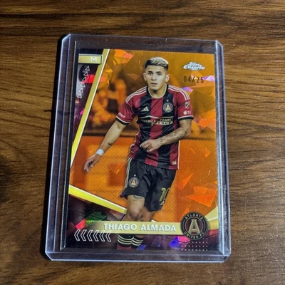 2024 Topps Chrome Sapphire MLS THIAGO ALMADA Atlanta Orange Refractor /25 - Image 1 of 2