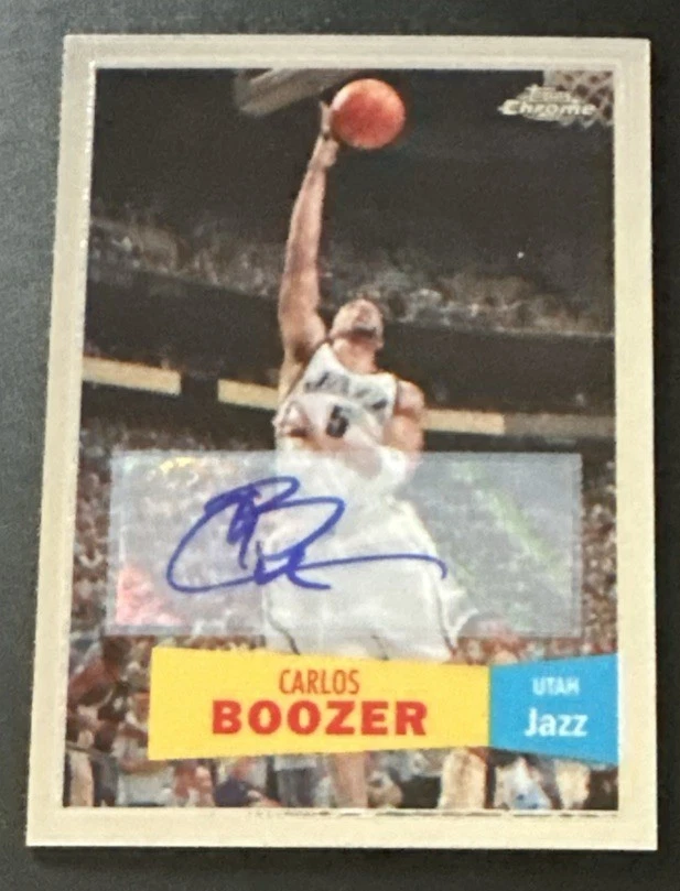2008 Carlos Boozer Topps Chrome 1957-58 variation /99 Auto - Utah Jazz Autograph - Image 1 of 3