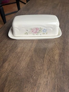 Pfaltzgraff TEEROSE Butterdose & Deckel Made In USA - Bild 1 von 5