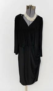 NEW Ralph Lauren Dress Size 20 Black Slimming Cocktail Party Easy Care NEW $119 - Picture 1 of 23