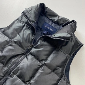 Lands End Quilted Down Puffer Vest Womens Small Gray Silver Jacket Full Zip - Picture 1 of 10