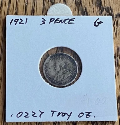 1921 GREAT BRITAIN KING GEORGE V THREEPENCE - SILVER - ESTATE FIND - Image 1 of 2
