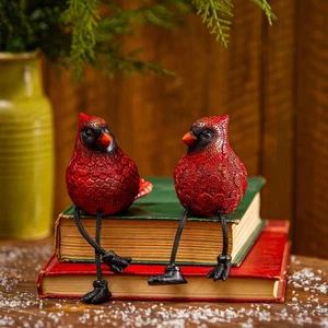 Woodland Storybook Table Décor Cardinal with Dangling Legs Resin, 6.5"H - Picture 1 of 4