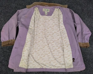 Chaqueta LL Bean para mujer 1X púrpura forrada con animales tareas de granero adornos de pana Adirondack - Imagen 1 de 11