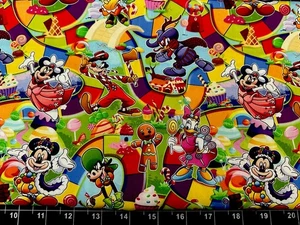 Tina Scrap 9"x14" Custom Mickey Minnie Candy Land Game Disney Cotton Fabric - Picture 1 of 1