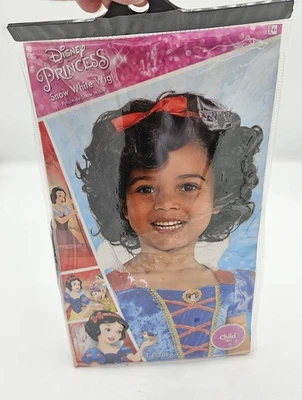 Niño Disney Princesa BLANCANIEVES Disfraz Halloween PELUCA NUEVO Pelo Negro Cinta Roja Foto 1 de 3