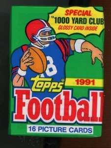4 PACK LOT 1991 TOPPS FOOTBALL SEALED 16 CARD PACKS - Picture 1 of 2