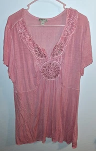 Blusa Rosa Energe Manga Corta Cuello en V Talla 2X - Imagen 1 de 3