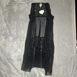 Self Esteem Size Small Black Lace Cover Up Open Swim Beach - Picture 1 of 6