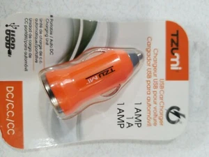 Tzumi USB Car Charger Portable Adapter Auto 12V DC NIP    Orange - Picture 1 of 4