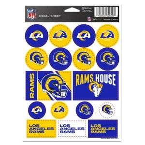 LOS ANGELES RAMS 17 LOGO VINYL STICKER SHEET NEW WINCRAFT 👀 - Picture 1 of 1
