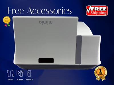 Mimio DLP Projector Mipro Ultra Short Throw 2800 ANSI 4k 3D HDMI w/IR camera - Image 1 of 4