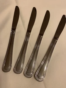 Flatware Dinner Knives - Dots Pattern ~ 4 Piece Set ~ Brand New! Heavy Weight SS - Picture 1 of 4