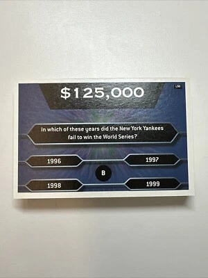 Who Wants To Be A Millionaire Board Game $125,000 Question Cards Only Vintage - Image 1 of 4