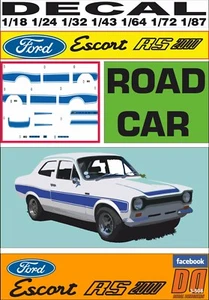 DECAL FORD ESCORT RS 2000 MKI ROAD CAR BLUE (08) - Picture 1 of 1
