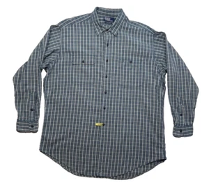 Polo Ralph Lauren XL Dungaree Workshirt Blue Plaid VTG 90s L/S Denim RL Button - Picture 1 of 11