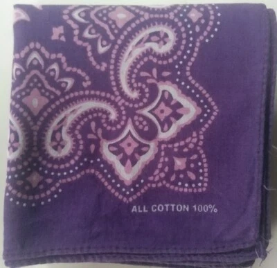 PAÑUELO USADO PATRÓN VINTAGE ALGODÓN 19" PAÑUELO PAÑUELO BOLSILLO CUADRADO Foto 1 de 2