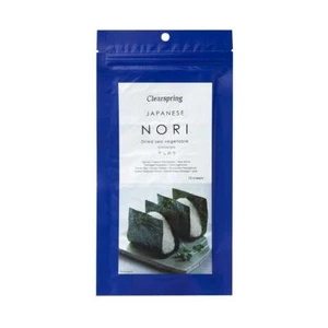 💚 Clearspring Natural Japanese Untoasted Nori 10 sheets Dried Sea Vegetable 25g - Picture 1 of 1