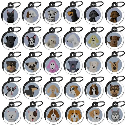 Personalised Breed Pet ID Tags Dog Tag for Pet Collars Lots of Breeds Available - Image 1 of 4