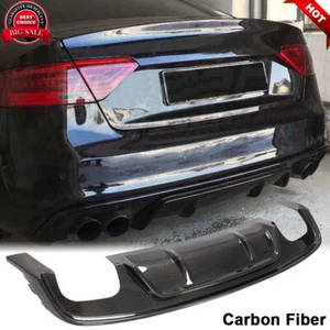 Fit For Audi A5 S-LINE S5 2012-16 Carbon Fiber Rear Bumper Diffuser Lip Spoiler - Picture 1 of 12