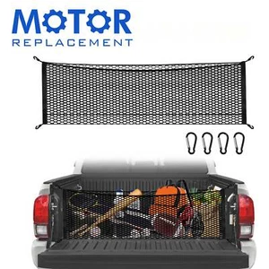 Cargo Net for Pickup Truck Bed with4Carabiner Buckles for Silverdo,Ford F150 GMC - Picture 1 of 9