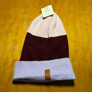 Fabletics Womens The Supersoft Cashmere Blend Beanie Purple Maroon Pink - Picture 1 of 3