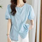 Womens New Fashion Summer Round Collar Short Sleeve Lace Shirt Sweet OL Blouses_