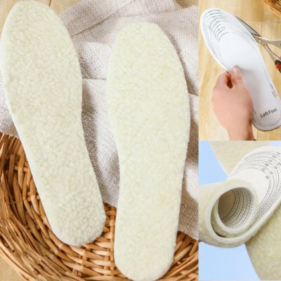 Insoles Soft Warm Winter Thick Inner Soles Sheep Wool Shoes Boot Pad Slippers - Image 1 of 4
