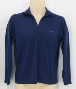 Patagonia Capilene Mens Small Navy Blue Base Layer 1/4 Zip Pullover Shirt - Picture 1 of 13