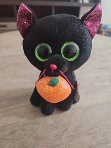 Ty Beanie Boos - TRANK Die Halloween-Katze 6" glitzernde Augen mit Etikett - Bild 1 von 6