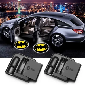 2x Wireless LED Yellow Black Bat Car Door Welcome Projector Shadow Lights - Picture 1 of 6