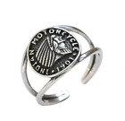 Indian Motorcycle Silver plated ring - Indian headdress ring - Indian Motorcycle