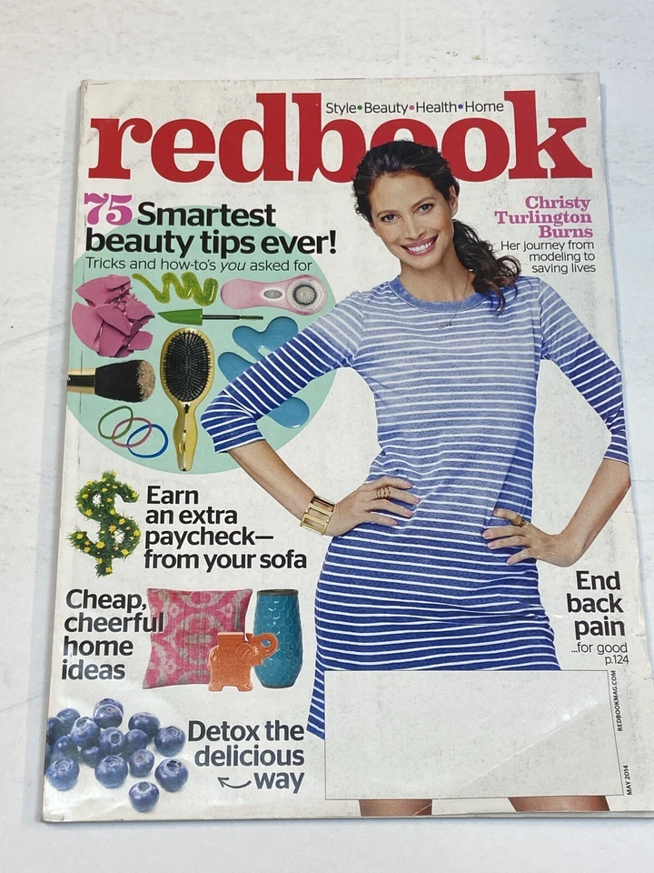 Redbook Magazine May 2014 Christy Turlington Burns Beauty Tips Detox Back Pain - Image 1 of 1