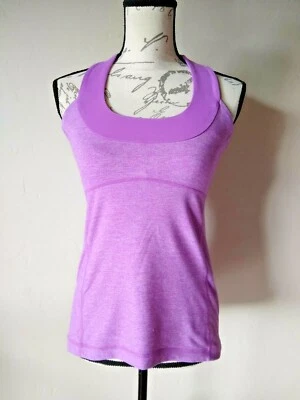 Sujetador sin mangas tejido Lululemon para mujer sin mangas espalda deportiva púrpura talla 8 Foto 1 de 4