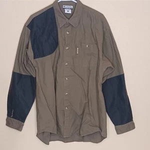 Vintage Columbia Briarshun Shooting Shirt Mens Size L Brown Gray Hunting - Picture 1 of 12