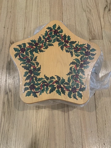 LONGABERGER 10745 SHINING STAR BASKET Wood Holly Lid Liner Protector 6 pcs-NEW! Cover